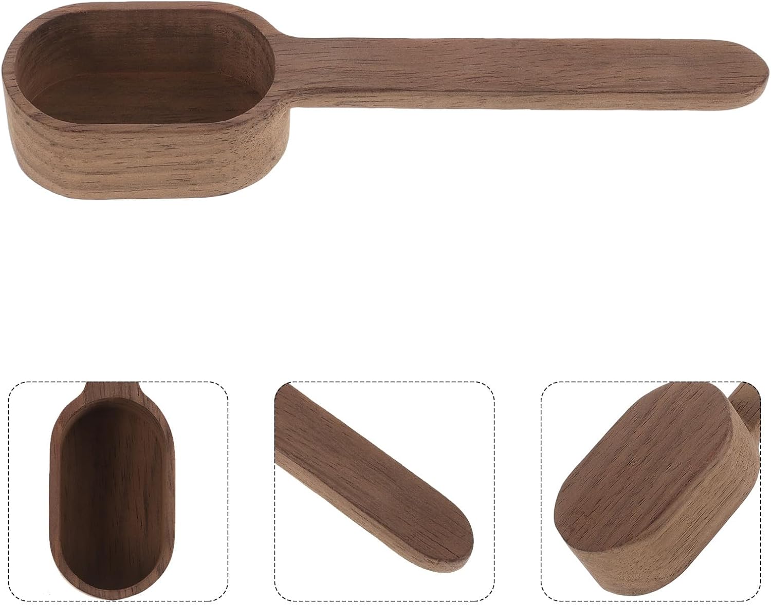 Wood Salt Spoon Compact Polished Lightweight Grip for Tea and Spice