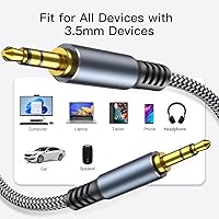 Vista 7 de Cable Auxiliar de 15 pies, Cable de Audio de 3.5mm - Cable AUX de 3.5mm Trenzado de Nylon Macho a Macho para Coche, Auriculares, Estéreos de Hogar