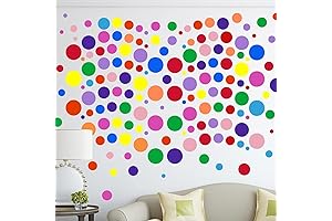 264 Piece Rainbow Polka Dot Wall Decal