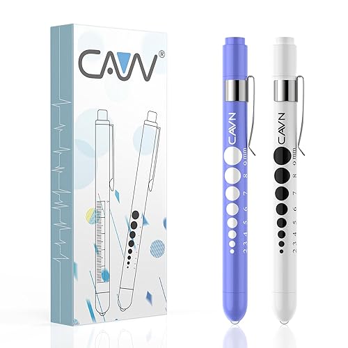 Vista 9 de CAVN Luz de bolígrafo con medidor de pupila LED para enfermeras y médicos, 2 lámparas médicas reutilizables para estudiantes de enfermería Blanco