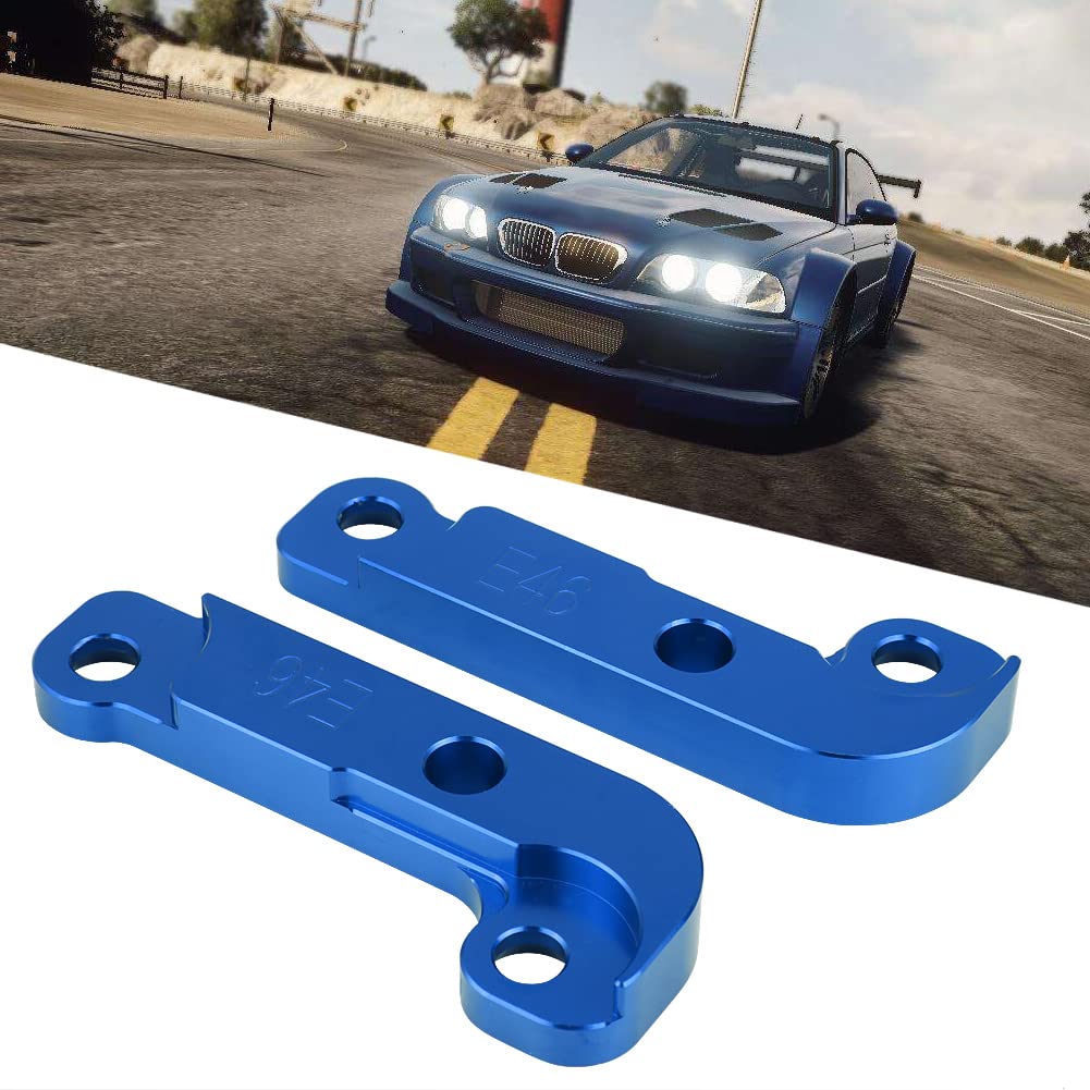 Kit de ángulo E46, Kit de ángulo de Dirección E46, Modificación del Sistema de Suspensión, Kit de Adaptador de Bloqueo de Deriva de Ajuste de Potencia de Aluminio, ángulo de Giro (Azul)
