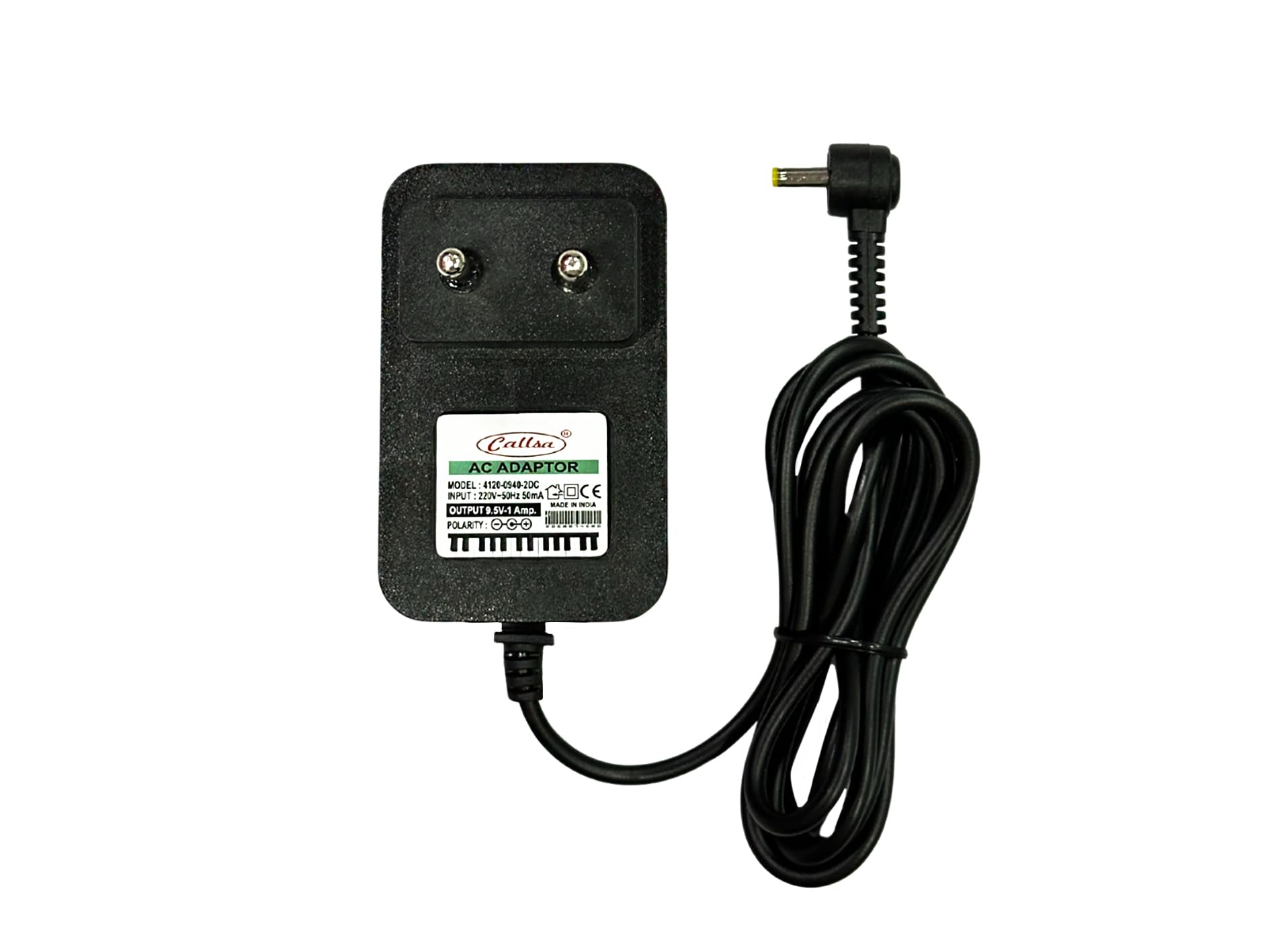 Callsa 9.5V 1 Amp Compatible with Casio Piano Adapter, Power Adapter, Power Supply for Digital Keyboard & Electronics Keyboard (Input 220V-50Hz Output 9.5Volt 1Amp) Black.