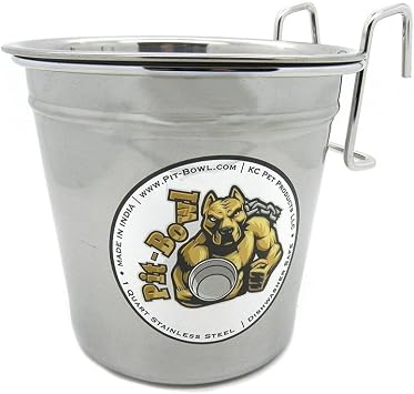 Stainless Steel Hook-on, Dog Crate Water Bowl 1 to 1.5qt CR82