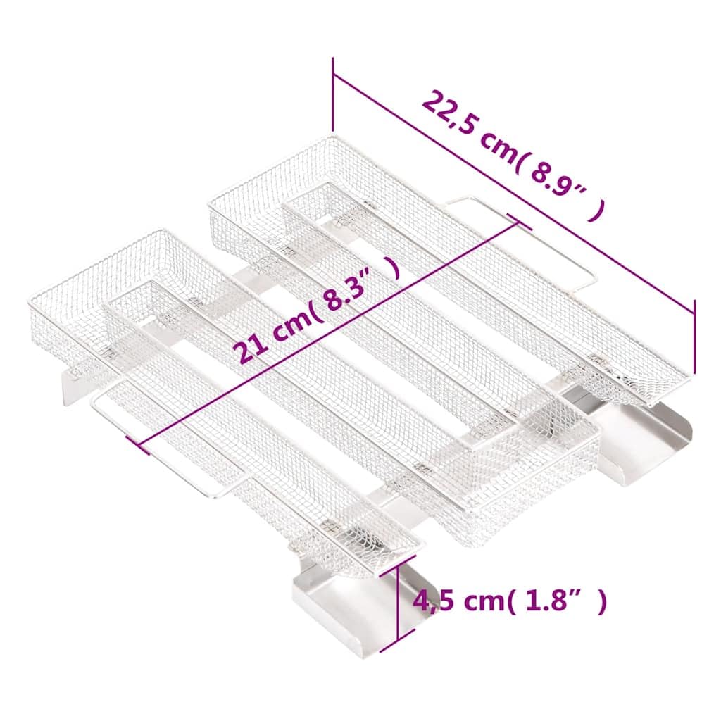 Piec wędzarniczy z generatorem zimnego dymu z ocynkowanej stali, 44,5 x 29 x 110 cm, do użytku na zewnątrz z termometrem, 12 haków S, 3 ruszty, 1 kg wiórów drewnianych