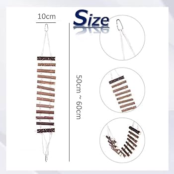 Amazon | dilib インコ はしご おもちゃ 木製 鳥 止まり木 吊り下げ