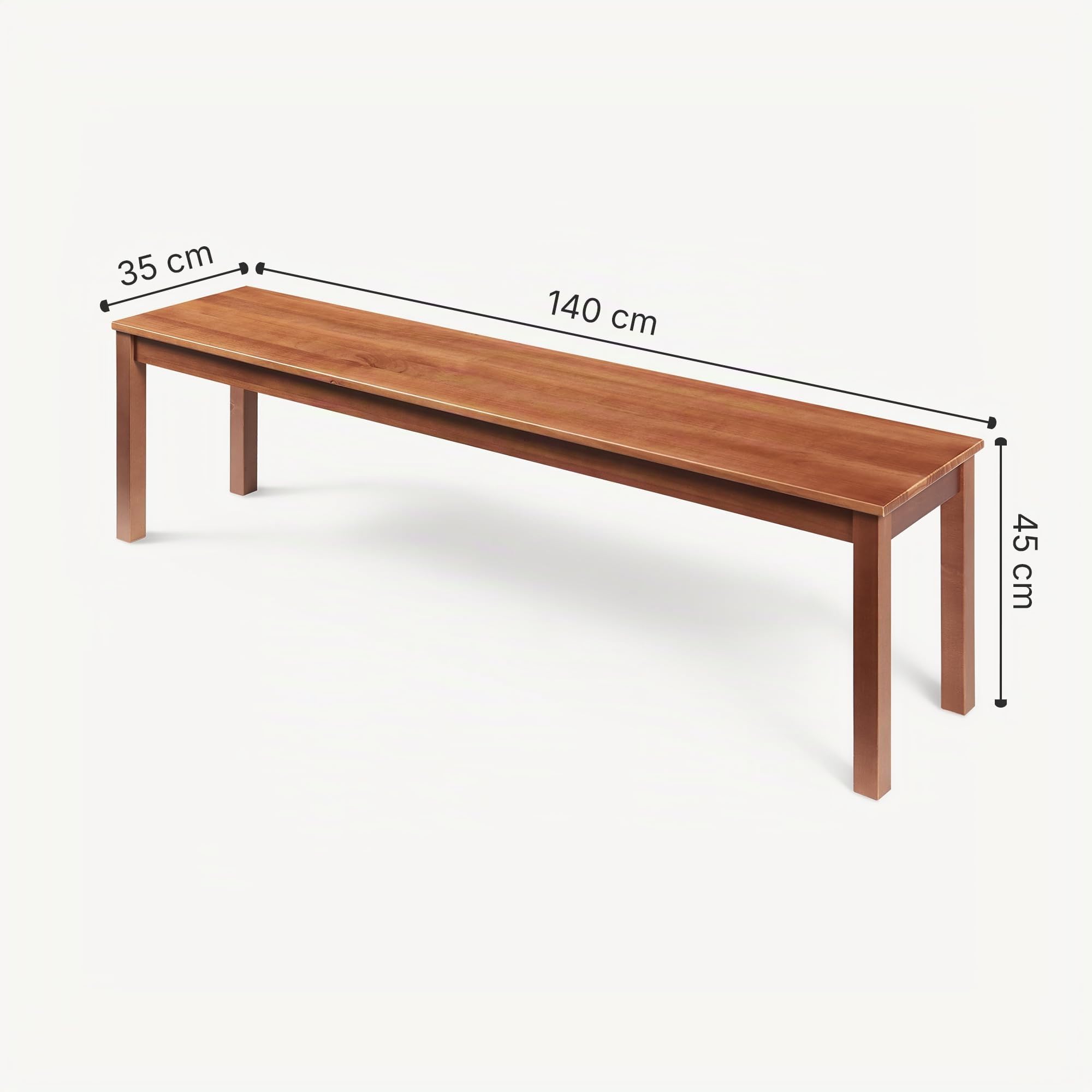 [en.casa] Esszimmerbank Trerunulu Sitzbank 140 x 35 x 45 cm Holzbank Bank für Esszimmer Küche Wohnzimmer Küchenbank Kiefernholz Essbank Walnussoptik