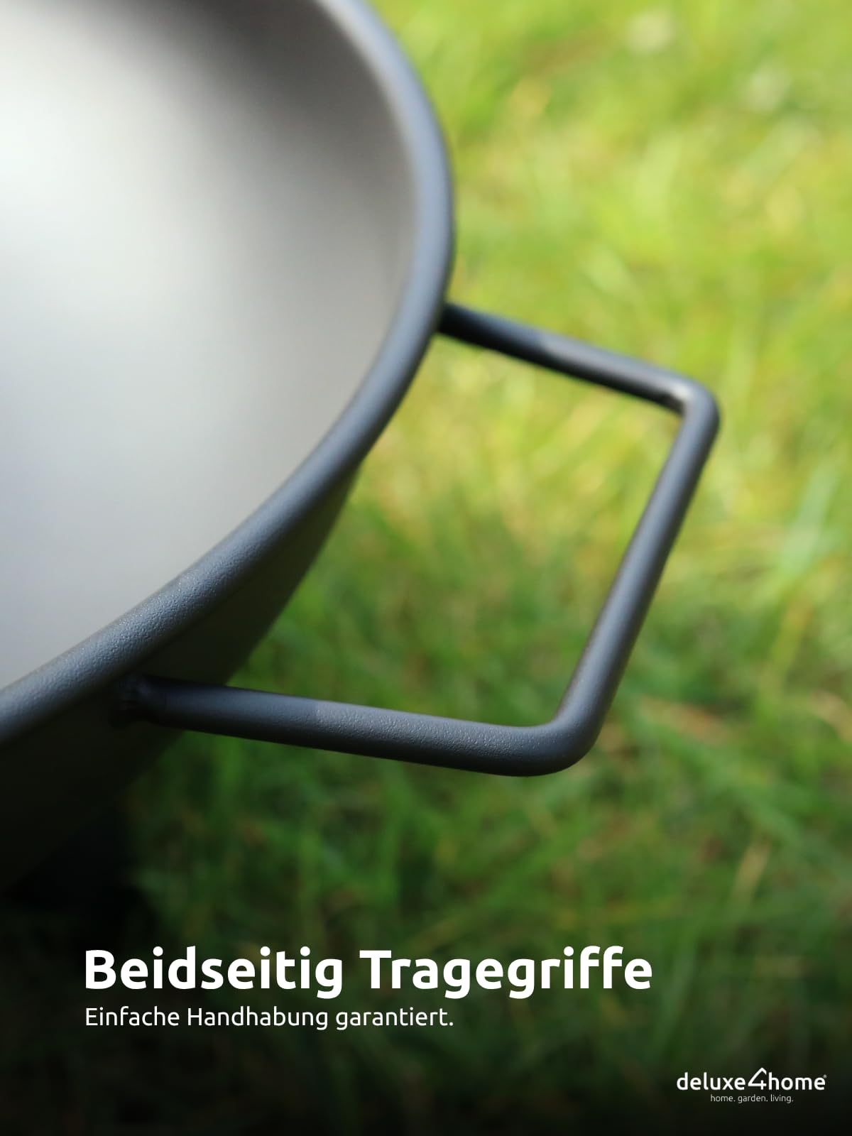 Feuerschale Schwarz ⌀58 cm I Sichere Feuerstelle für Garten, Terrasse I Metallschale für Lagerfeuer I Feuerkorb Robust