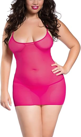 Xs and Os Women's Polyester Spandex Mix Solid Midi Babydoll Lingerie