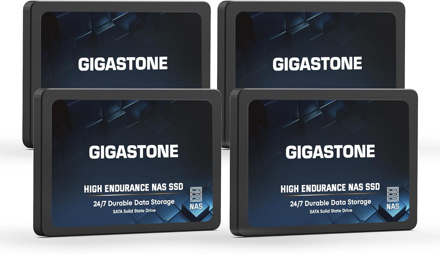 Gigastone 【NAS Certified】 High Endurance 4TB SSD (4-Pack)– for Gaming/PC/Laptop/NAS SSD 24/7 Reliable 2.5" SATA Internal Solid State Drives RAID Data Storage 2.5 inches SATA 3.0