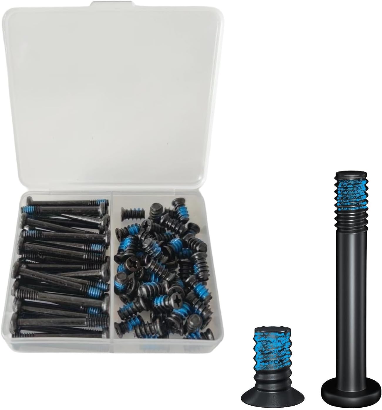 Easycargo Case Fan Screws Computer Case Fan Screws with Long Case Fan Screws PC Radiator Fan Screws for 70mm 80mm 90mm 92mm 120mm 140mm PC Cooling Fan Black (30pcs Long+50pcs Short)