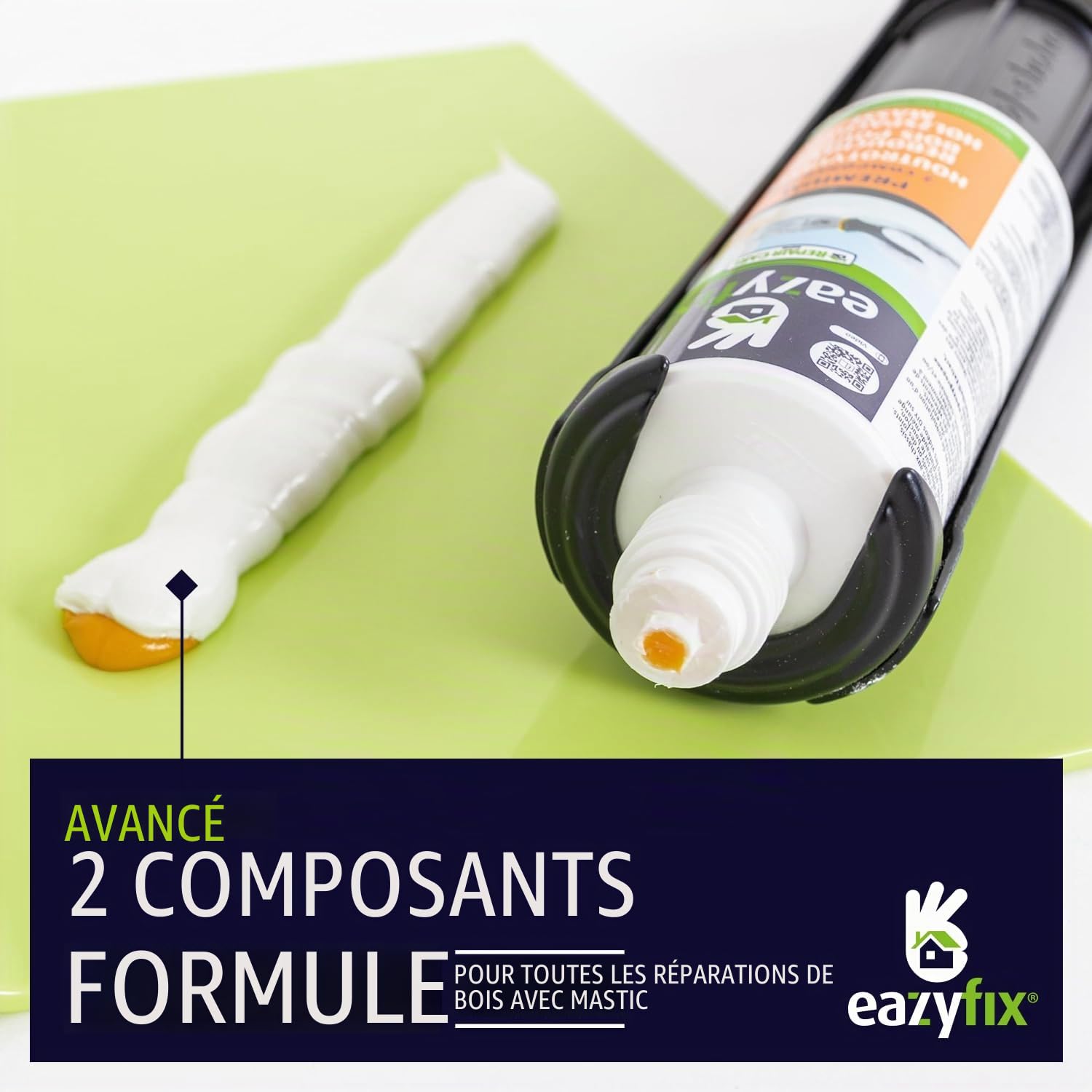 EAZYFIX® | Kit Standard de Réparation Bois Pourri | Rebouche Bois, Durcisseur Bois Premium, Fraises Rotatives, Gobelets de Mélange, Bâtonnets Mélangeurs, Pinceaux Jetables