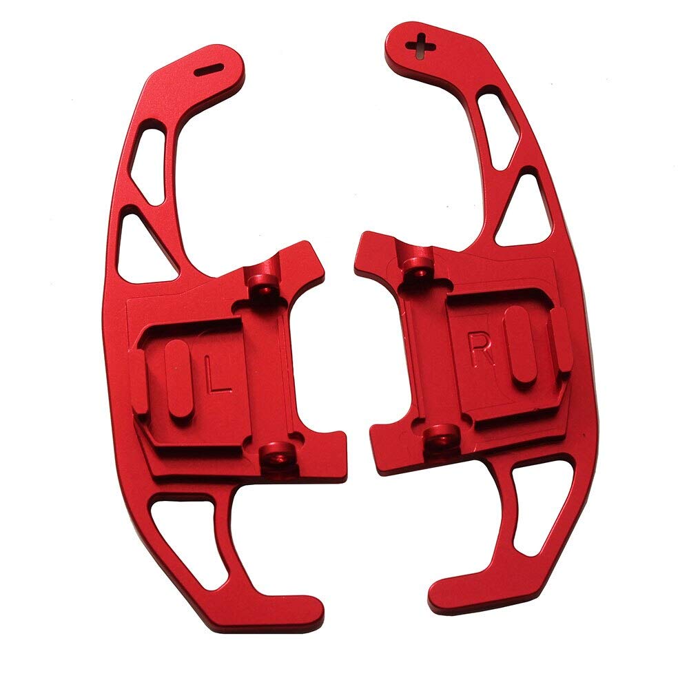 ontto Auto Lenkrad Schaltwippen Verlängerung Schaltpaddel Passt für VW Golf 7 GTI R GTD GTE MK7 Polo GTI Scirocco Tiguan Rline Passat T-ROC Metall Shift Paddle Shifter Erweiterung Innendekoration-Rot