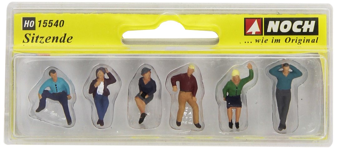 Noch 15540 HO/OO Gauge - Sitting People (6) for Scenery Dioramas BNIB