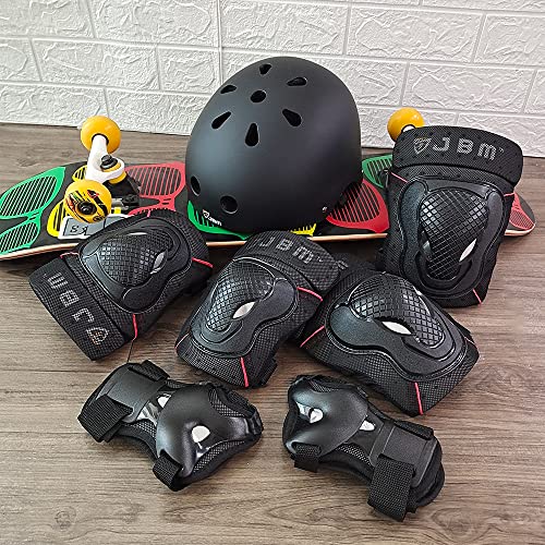image for JBM Adult & Kid Skating Protective Gear Set Sktaeboard Helmet Knee and