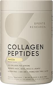 Amazon.com: Sports Research Collagen Peptides - Hydrolyzed Type 1 & 3 ...