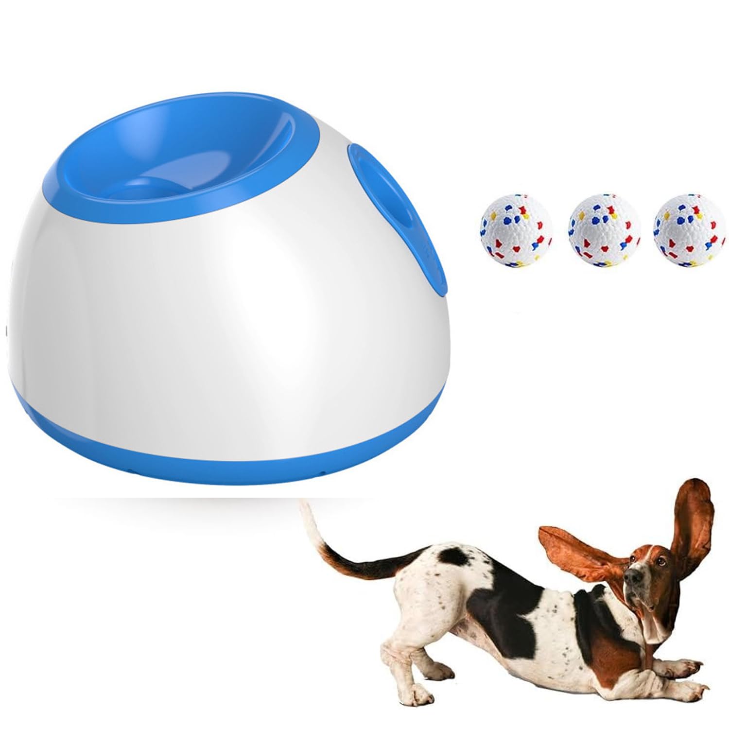 Générique Lanceur de balles Automatique pour Chien – Petite Machine de Lancer de balles Automatique Interactive Amusante pour Chien avec 3 balles en Latex Durable, Distance de tir réglable de 3 à 9 m