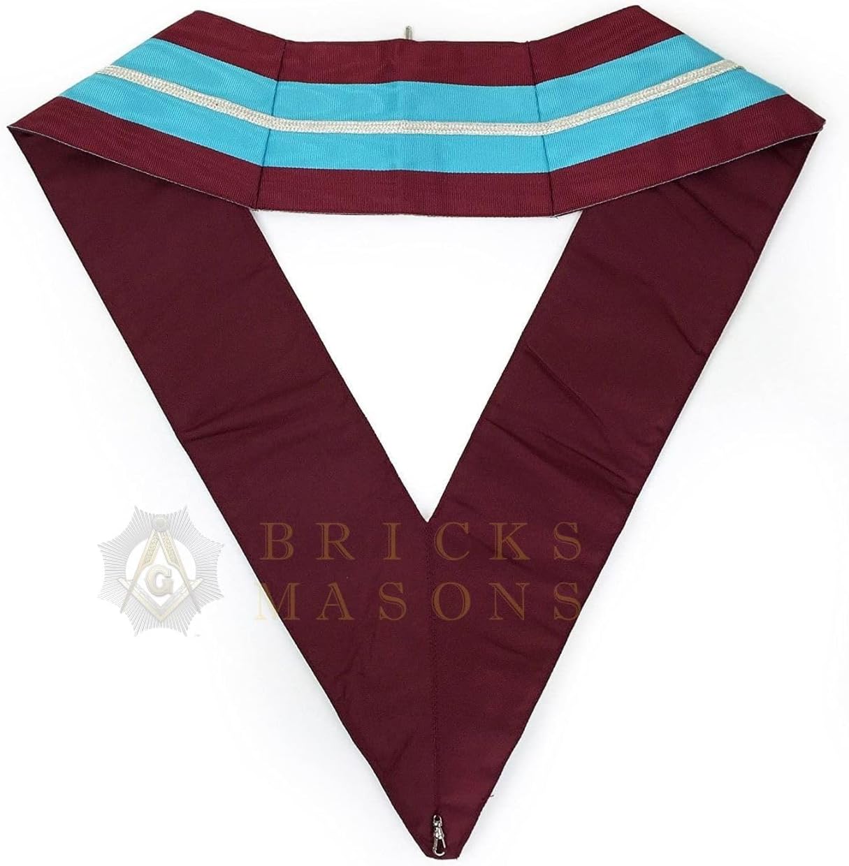 Regalia Past Officer Collar - Sky Blue & Maroon Moire