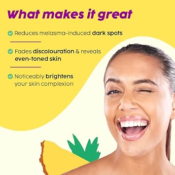 PLIX - THE PLANT FIX 2% Alpha Arbutin Pineapple Depigmentation Dewy Face Serum for Dark Spots for Unisex with 10% Niacinamide, 5% PHA for All Skin, 30ml (Pack of 1)