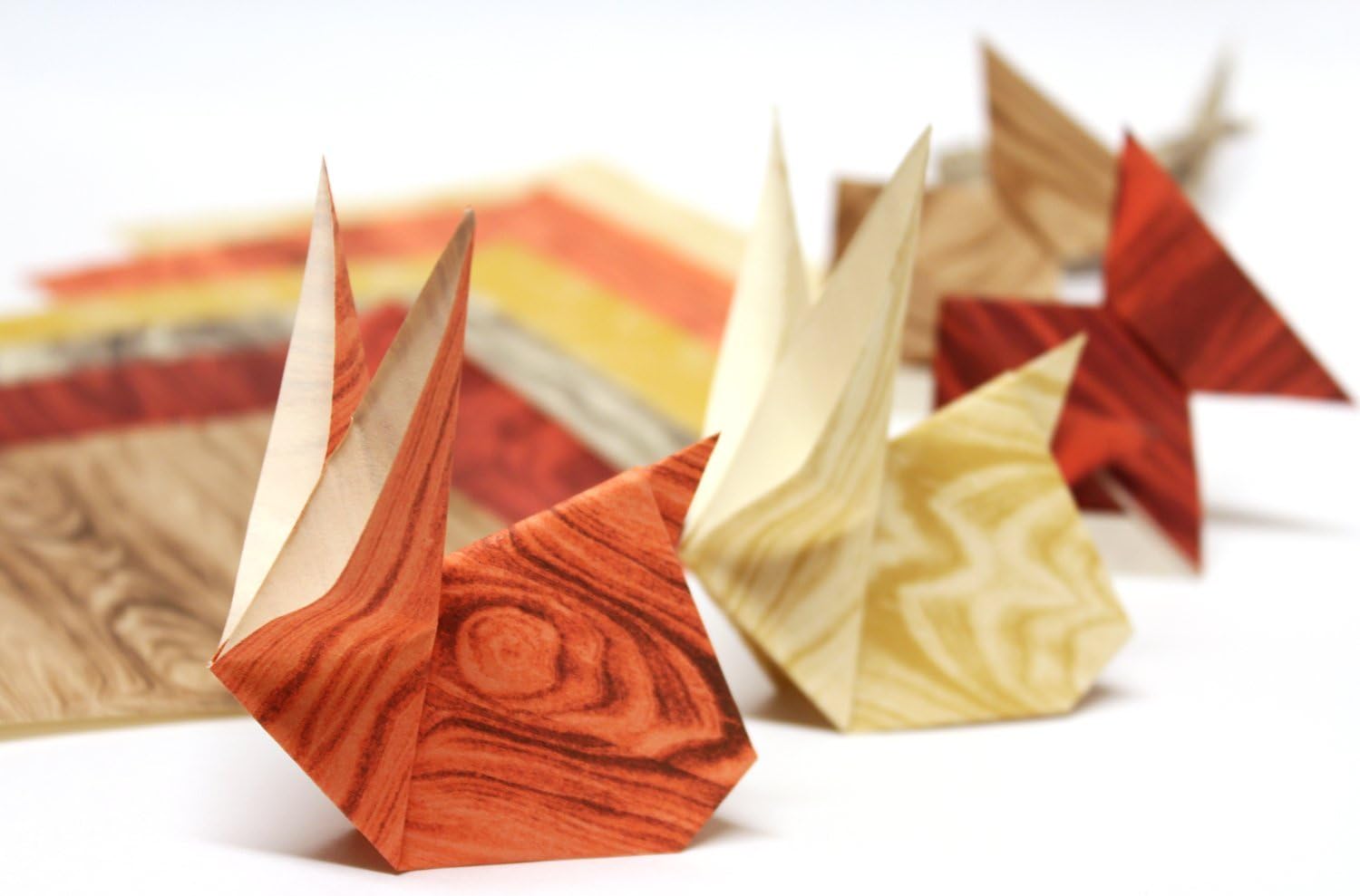 Wood Grain Origami Paper - Large sized 8 inch square sheets - 12 sheets - Wood texture pattern - Origami Paper Supplies