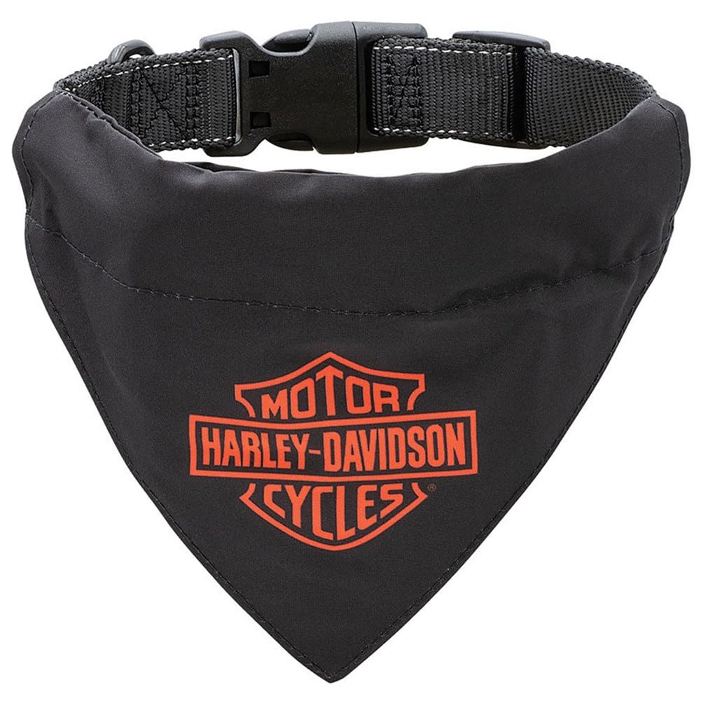 Harley-Davidson Collier pour chien avec bandana noir, taille L/XL 45,7 à 66 cm avec fermoir réglable