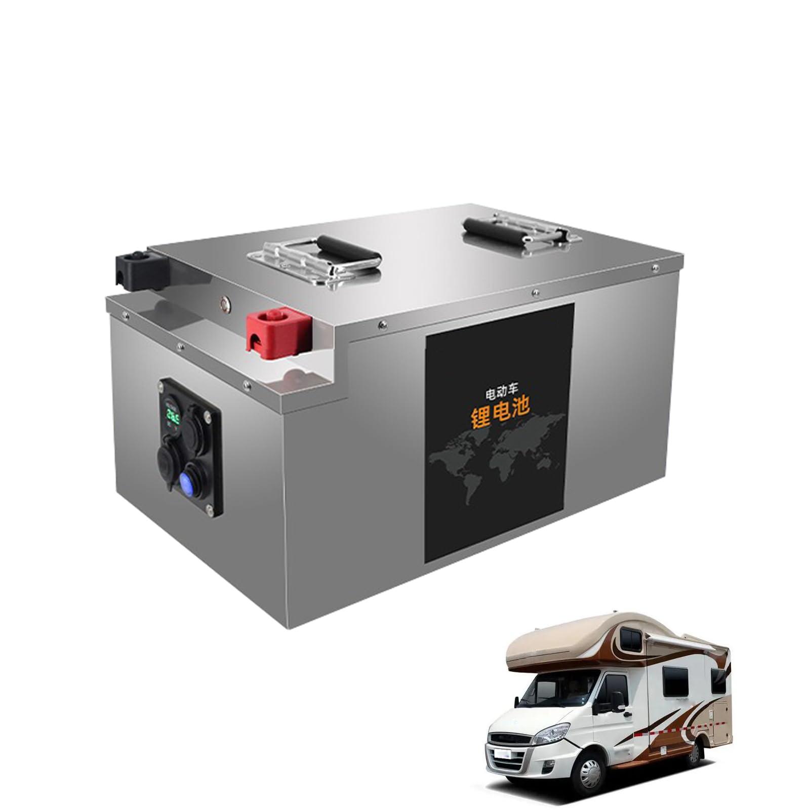 Batteria LiFePO4 da 24 V 100 Ah 150 Ah 200 Ah 300 Ah Batterie al Litio da 25,6 V con BMS da 100 A Batteria Ricaricabile 3500+ per Camper/Barca/Carrello da Golf/Solare/Camper