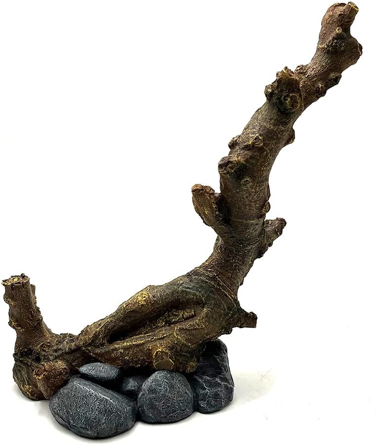 Large Resin Reptile Decor Branch, Reptile Tank Accessories for Terrarium Tree Trunk Ornament Gecko Frog Chameleon Spider Snake Lizard Bearded Dragons