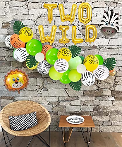 Jungle-Birthday-Party-Decorations-Safari-ballonnen-Garland-Arch-Kit-benodigdheden-TWEE-WILD-dierenballonnen-groene-kunstmatige-palmbladeren
