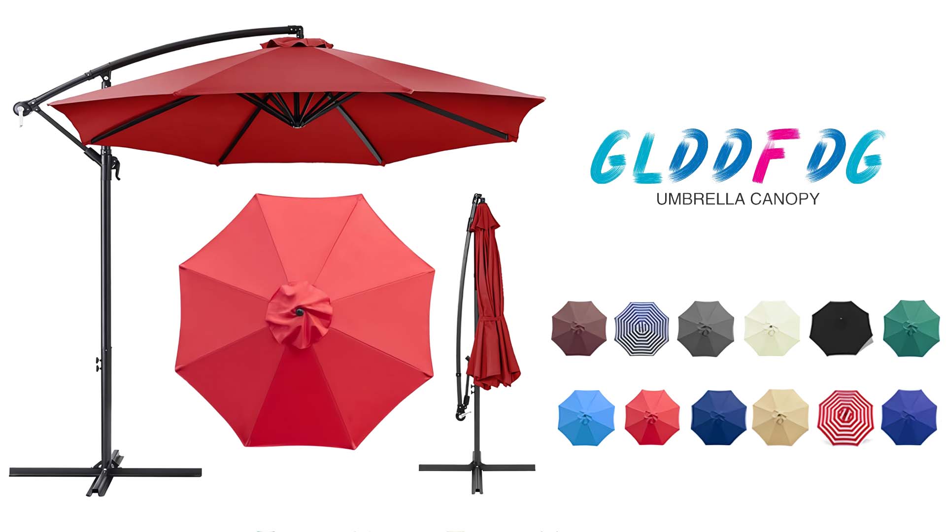 GLDDFDG 10ft Patio Umbrella Replacement Canopy 8 Ribs, Waterproof & Fade Resistant Market Umbrella Cover, Thickened Polyester Fabric for Backyard, Garden and Pool (Canopy Only) (Black) : Patio, Lawn & Garden