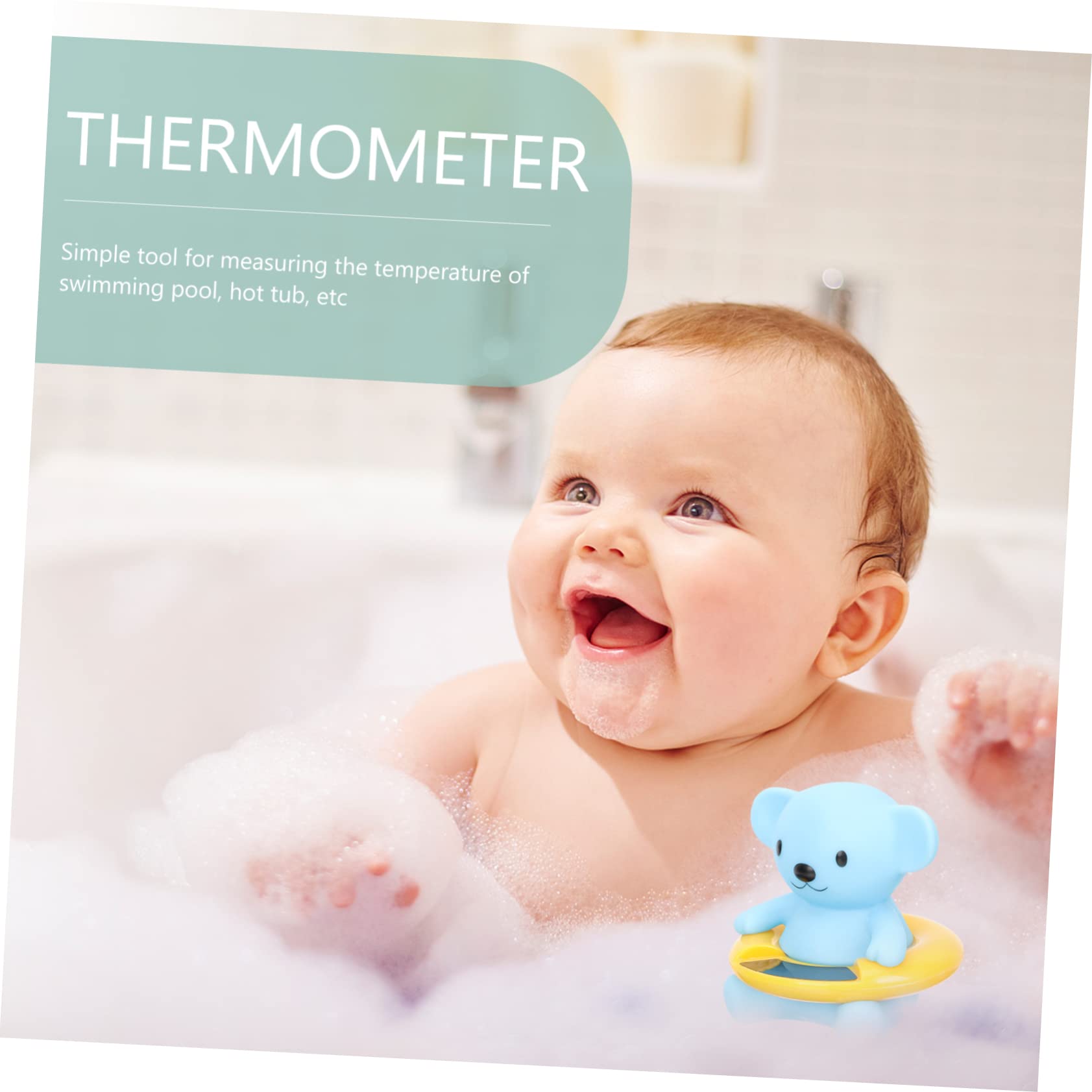 BESPORTBLE 3pezzi Termometro Galleggiante Per Forma Di Orsetto Termometro Digitale Per Bagno e Piscina Misurazione Facile Della Temperatura Per Vasche Idromassaggio e Piscinetta Sicuro e
