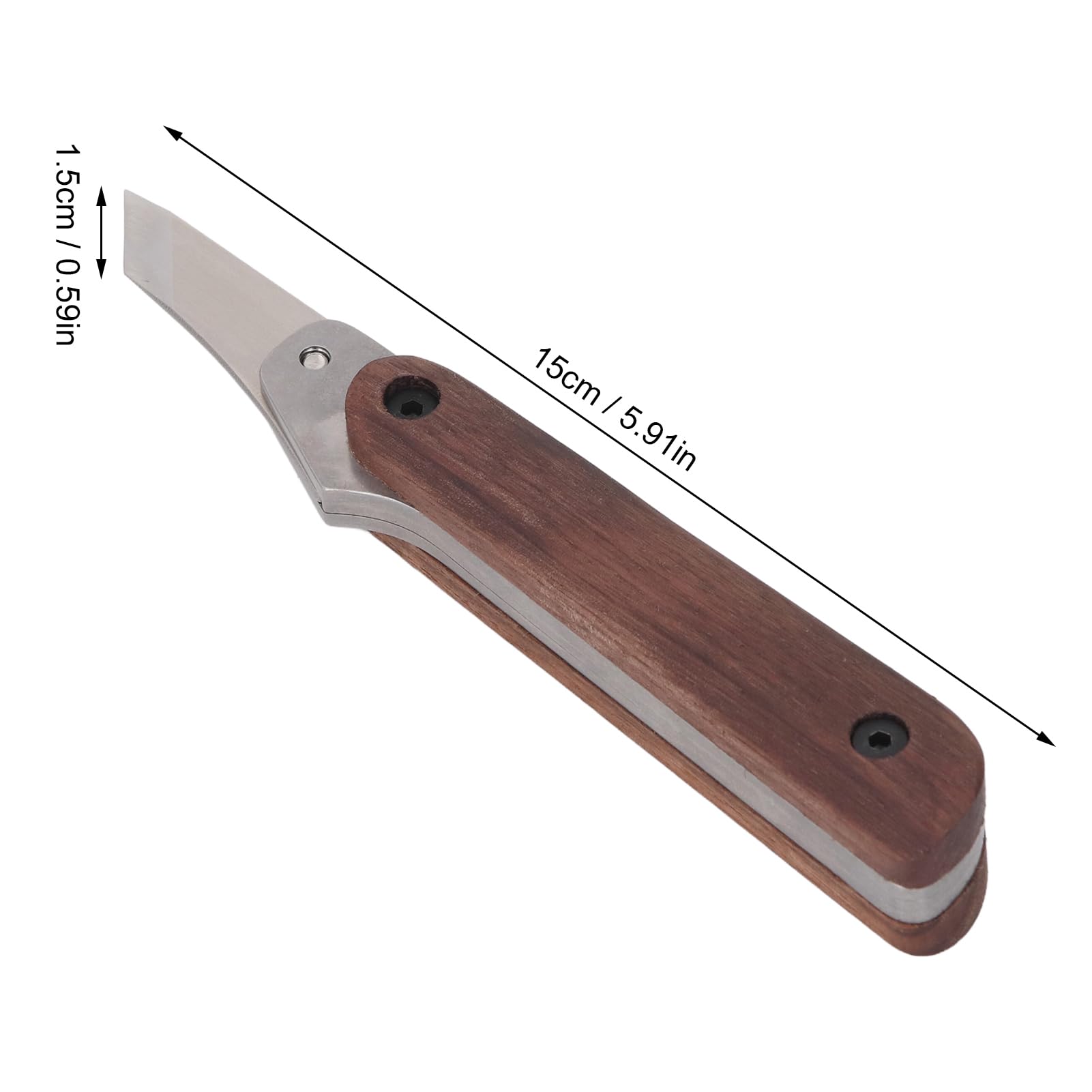 CHICIRIS Taglierina per Pelle Design Ergonomico Taglierina Artigianale in Pelle Resistente per Artigiani Manico in Legno in Acciaio Inossidabile 304