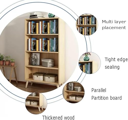 Miniatura 3 de Estantería de madera abierta, estante de 345 niveles con patas, organizador de almacenamiento extraíble para el hogar, estantería de cubos de