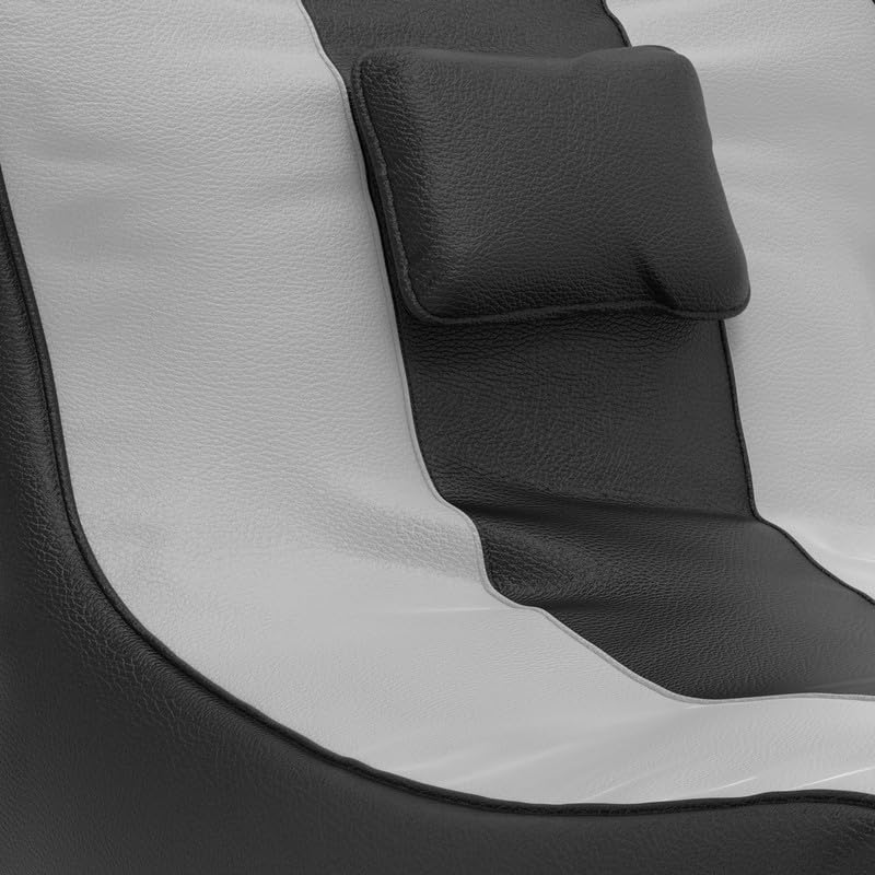 Image of Biggie Bean Bag with Beans Filled 6XL Zuno Lounger-Laziness Pro Max-Crafted for Comfort-Styled for Elegance with Free Cushion & Footrest (Matching Color : Leatherette Black Light-Grey)