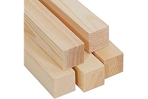 Square Wood Dowels 1" X 12", 5PCS Unfinished Pine Wood Sticks for...