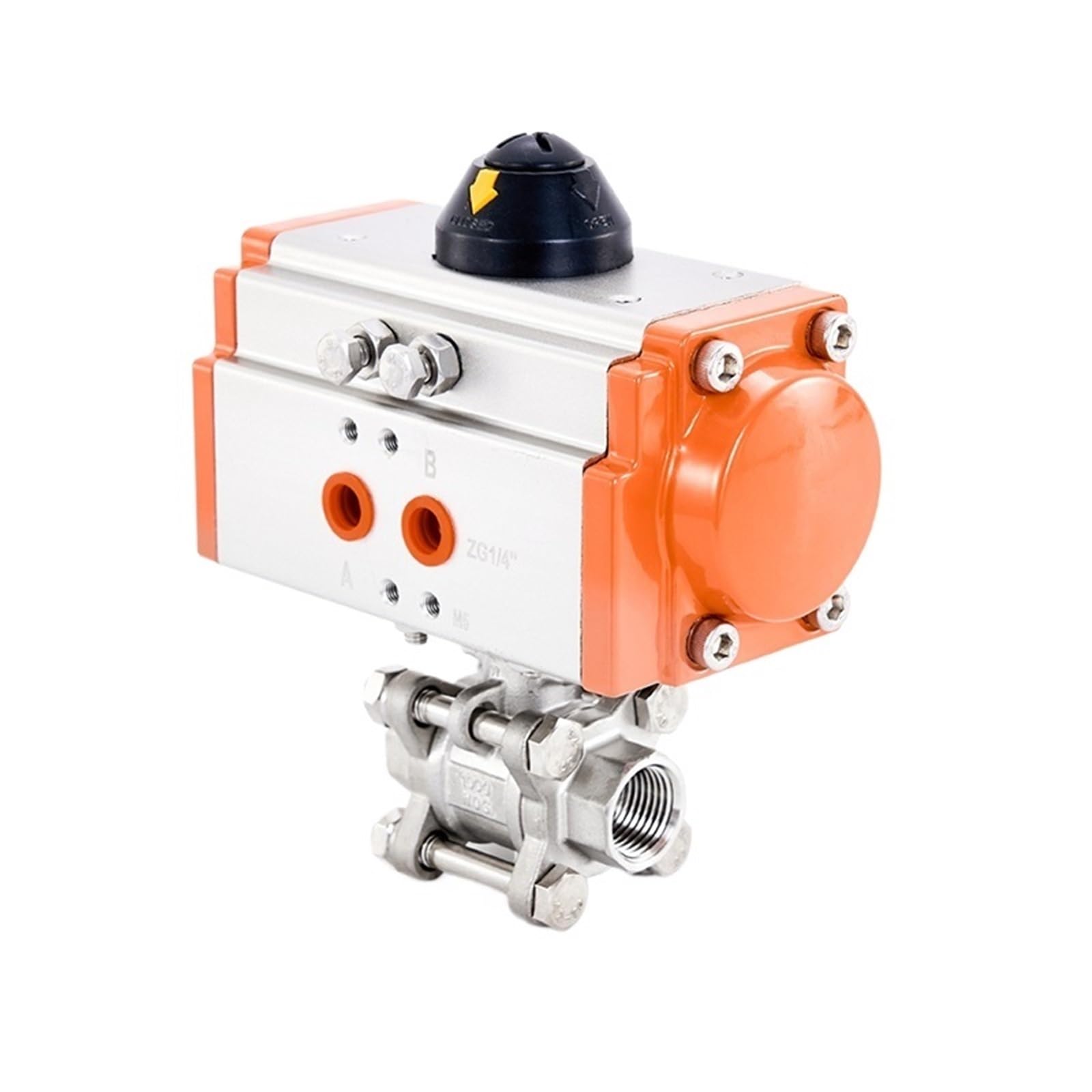 Vanne à bille pneumatique 3/8 en acier inox 304 double acting DN10