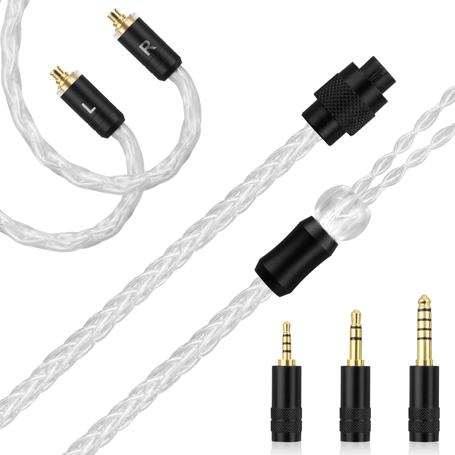 SE215 Cable Compatible with Shure SE215, SE215 Pro, SE315, SE425, SE425 Pro, SE535, SE846, AONIC 3, AONIC 4, AONIC 5, UE900 Earphones, MMCX Audio Cable with 2.5mm/3.5mm/4.4mm Plug, 4ft