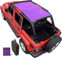 Vista 58 de Shadeidea - Parasol para Jeep Wrangler JL Unlimited (2018-2023) de 2 puertas y 4 puertas frontales, pantalla de malla negra para parasol JLU SAHARA