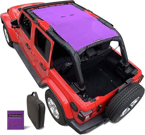 Miniatura 58 de Shadeidea - Parasol para Jeep Wrangler JL Unlimited (2018-2023) de 2 puertas y 4 puertas frontales, pantalla de malla negra para parasol JLU SAHARA