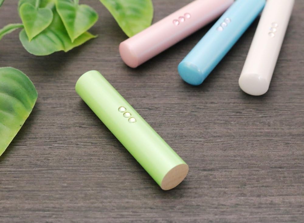 Hatamasa Hanko Ready-made Approved Seal Swarovski Twill Green Round 12 mm Gutter