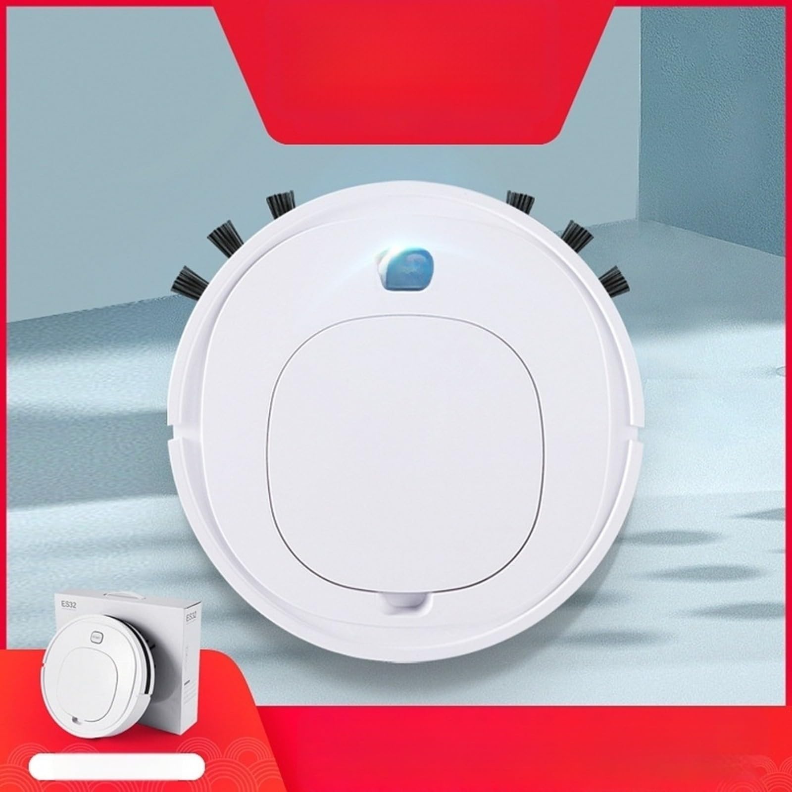 Robot aspirador 32cm All-in-One Sweep Mop 1500mAh 1499Pa Slim para pelo de mascotas Limpieza del hogar Blanco