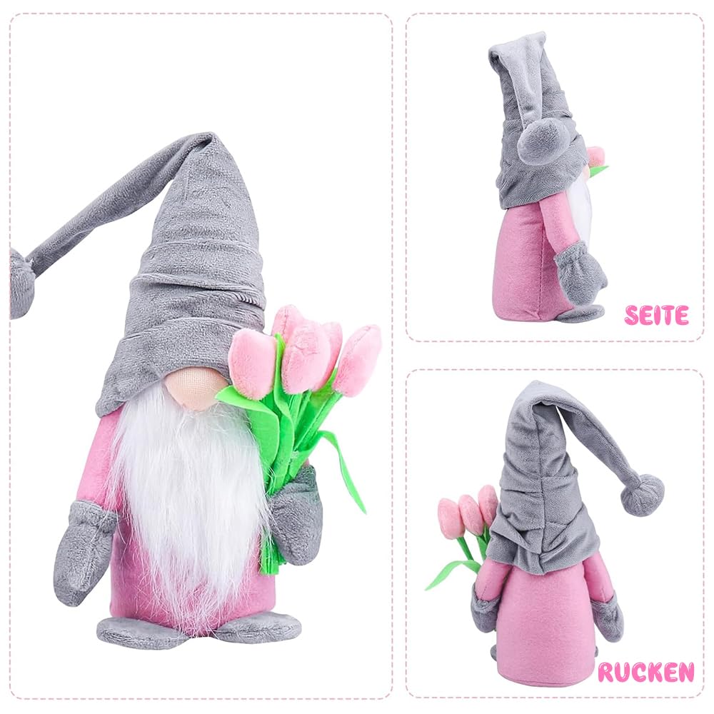 Gnomes De Pâques Lot De 2 - Peluches Lutins Printaniers Mignons, Décorations Nains Pâques Avec Lapins Œufs Fleurs, Pour Maison Ferme
