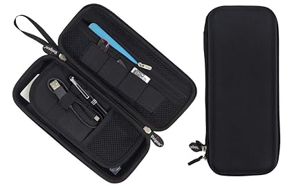 UNIGEAR Hard Travel Tech Organizer Case Bag for Electronics Accessories Charger Cord Portable External Hard Drive USB Cables Power Bank SD Memory Cards Earphone Flash Drive (Medium, Black)