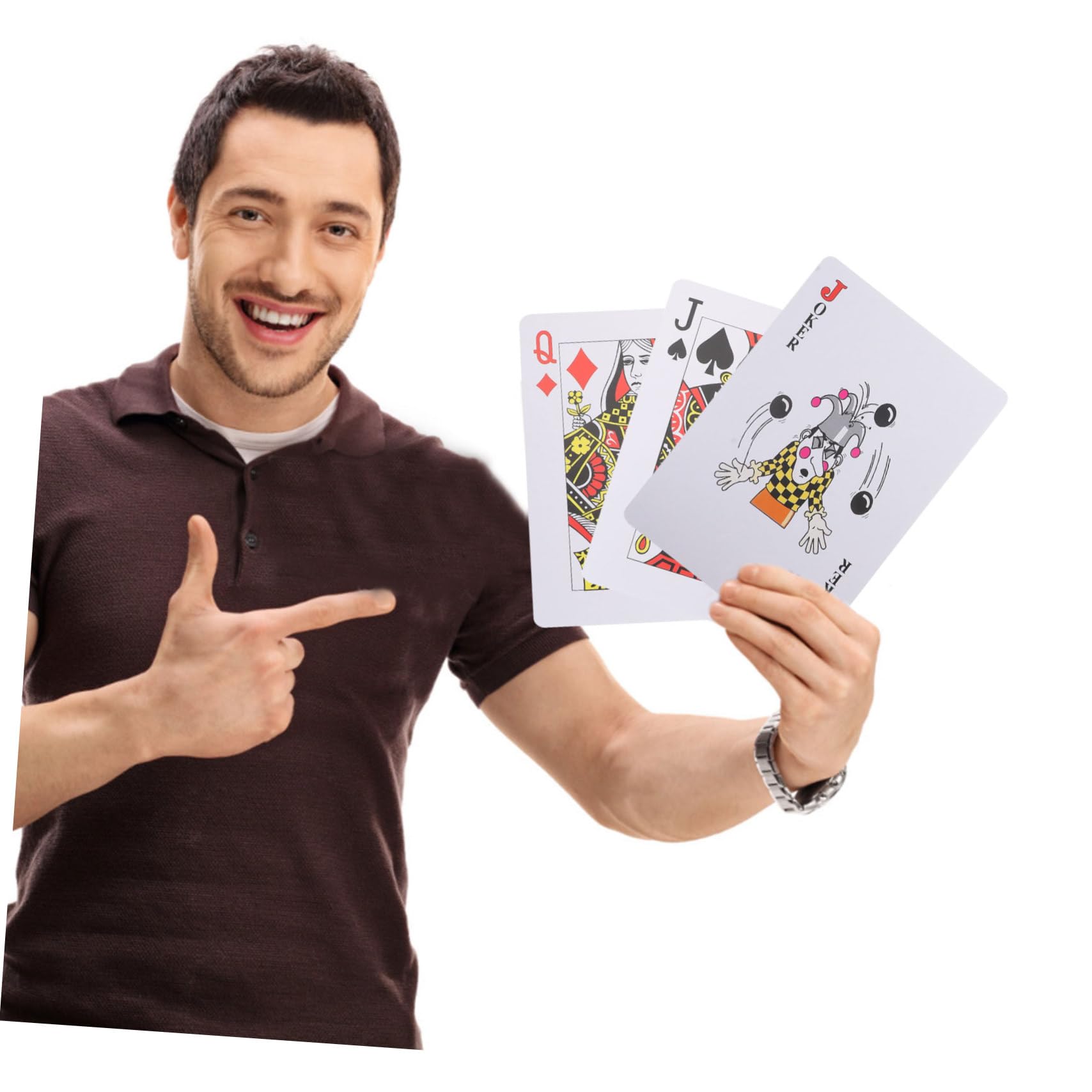 Abaodam Carte da Gioco Poker Giganti a Grandi Caratteri 8x, Bianche | Carta Patinata, Superficie Liscia, Set da 1 per Adulti, per Party e Outdoor