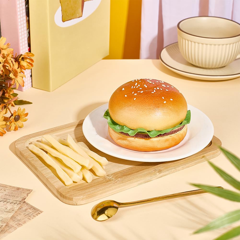 CREATCABIN Hamburger Artificiale 12 Patatine Fritte Artificiali Finto Hamburger Modello Cibo Finto Realistico Set Oggetti Scena Realistici per La Decorazione Feste Casa Cucina Negozio Cibo Finto