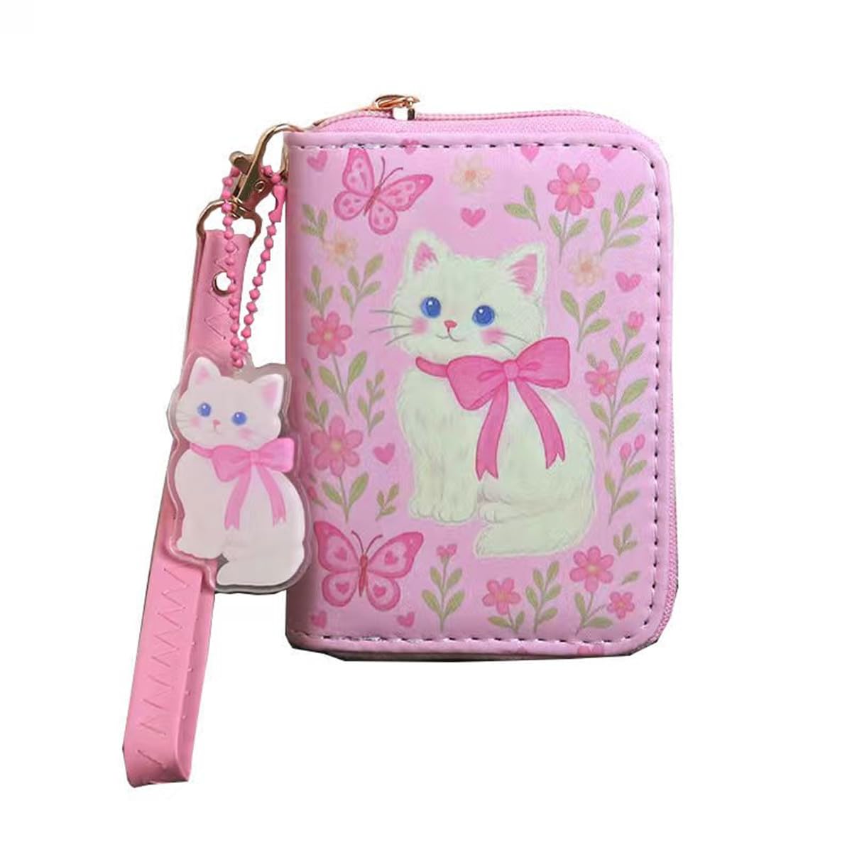 AACKS Little Girls Coin Purse Kids Small Wallet for Teens Women Mini Coin Pouches with Strap Cute Cartoon Card Holder Cat Kitty Panda Unicorn