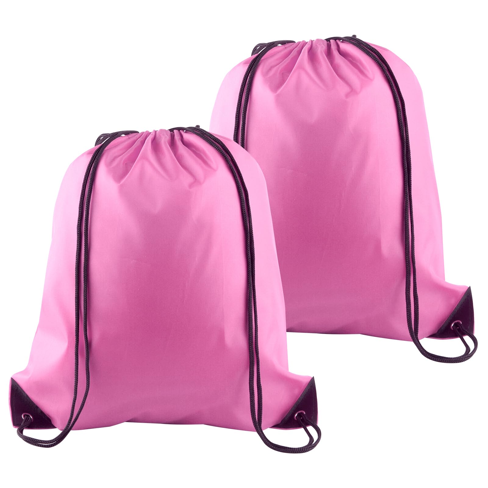 PLULON 2Pcs Drawstring Bags Bulk Pink Drawstring Backpack String Backpack Cinch Sack Sport Gym Backpack Bags for Yoga Traveling Outdoor Sports