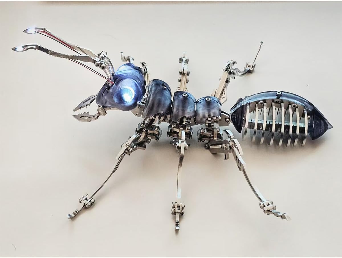 3D Metal Puzzle Model, Steampunk Mechanical Ant Insect 3D Metal Jigsaw Puzzles Assembly Kits, Home Decor Display for Adults and Teens (150+ PCS)