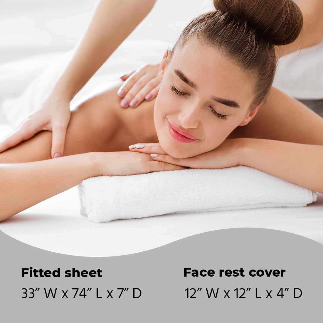 ForPro Wasserdichtes Spa Behandlung Massagelaken Set, weiß, maschinenwaschbar, für Massageliegen, inkl. Massage-Spannbetttuch und Massage-Gesichtsauflage
