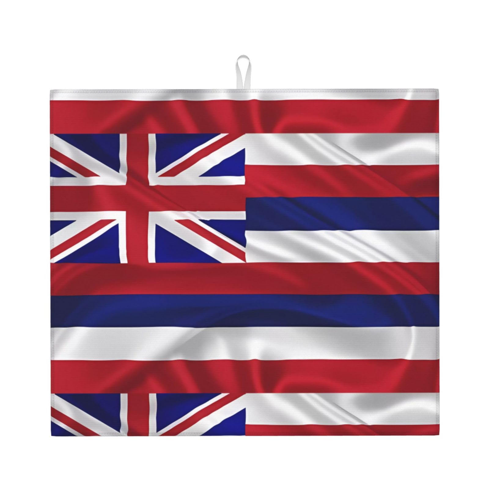 HJFCZH Flag of Hawaii American Prints Kitchen Drying Mat – High-Capacity Absorbent Dish Cover, Engineered with 4x Weight Absorption, Durable Microfiber & Composite Foam Construction