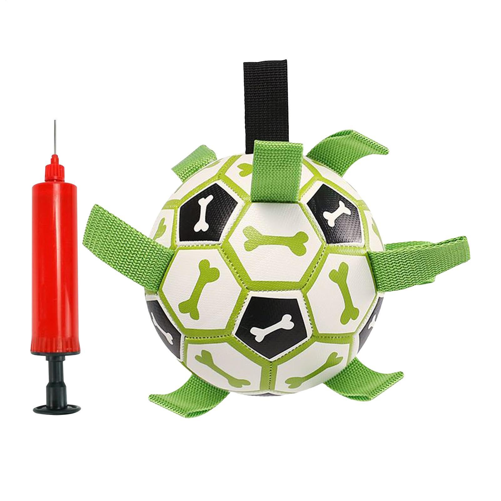 Dog Soccer Ball - 15x15x15cm Interactive Herding Toy with Pump, Nylon TPU Pet Play Ball | Outdoor Training Exercise Boredom Buster Chew Resistant Yard Game Birthday Activity Pet Fitness Entertainment