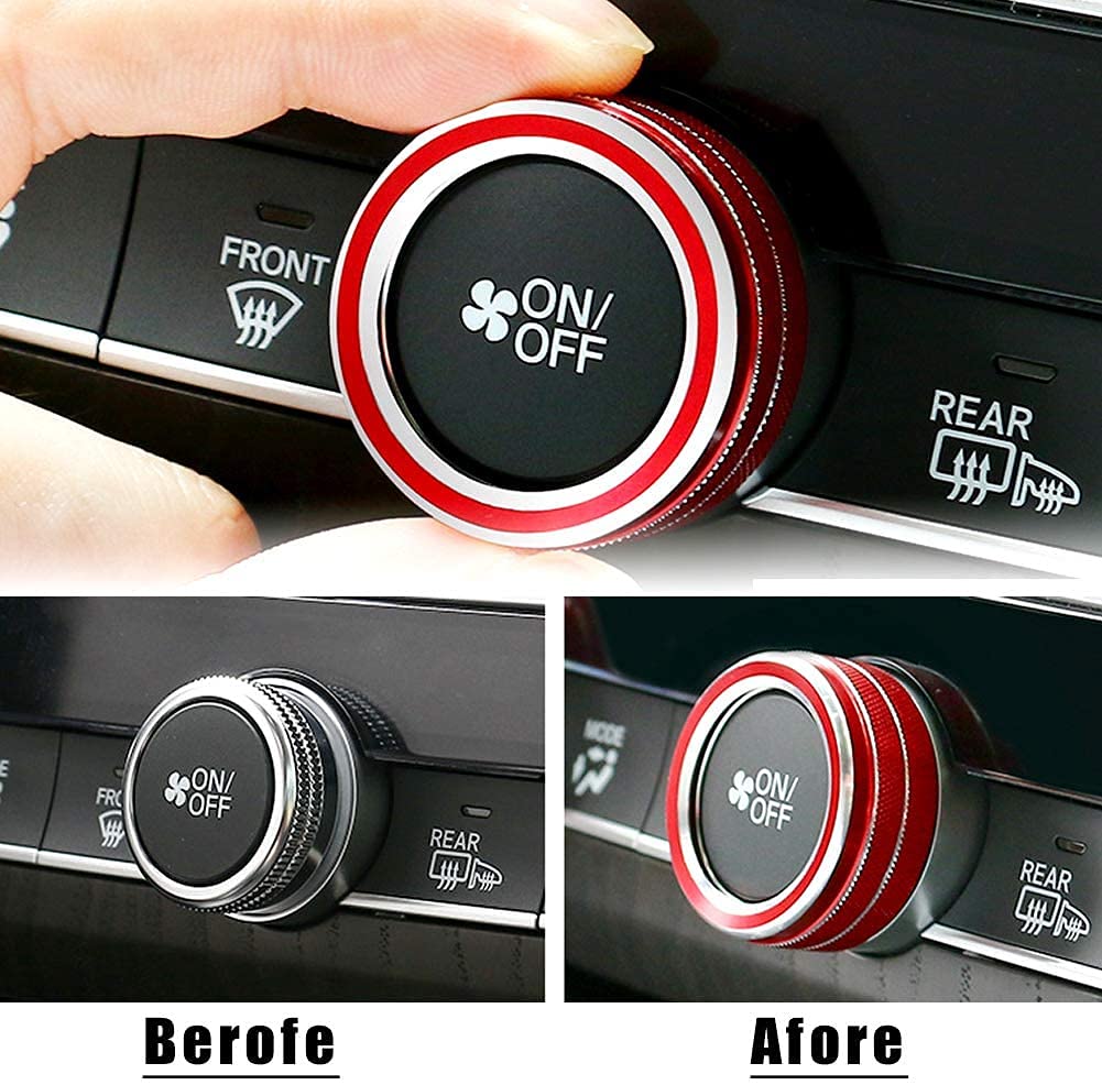 AC Knob Covers For Toyota Corolla 2019-2021 – Aluminum Alloy AC Button Trim (2Pcs, Red)